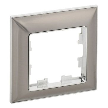 Рамка пластик 1 пост IEK BRITE BR-M12-12-4-K23 РУ-1-Бр хром/никель