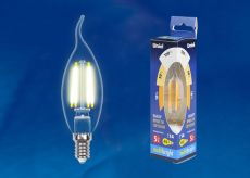 светодиодная лампа свеча на ветру Белый теплый  5W UL-00002368 LED-CW35-5W/WW/E14/CL/MB GLM10TR Диммируемая Multibright