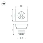 светильник   5W Белый дневной 020758  LTM-S50x50WH 25deg 220V квадратный встраиваемый белый
