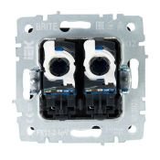 Розетка встраиваемая компьютерная двойная IEK BRITE BR-K20-2-K02 РК11-2-БрЧ RJ45 кат.6 черный