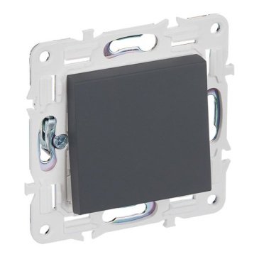 Выключатель встраиваемый одноклавишный перекрестный IEK SKANDY SK-V13-0-10-K53 SK-V03G графит