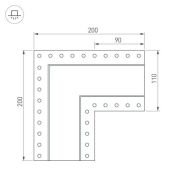Угол для профиля SL-LINIA55-FANTOM 45гр. 030132