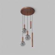 Подвесной светильник  20W Белый теплый DENKIRS BUBBLES DK6535-CO 230V фигурный золото/серый