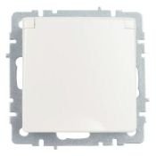 Штепсельная розетка встраиваемая IEK BRITE 16А BR-R16-16-44-K36 РСбш10-3-44-БрЖ с з/к и шторками с крышкой жемчуг IP44