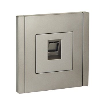 Розетка встраиваемая компьютерная IEK FORTE&PIANO RJ45 кат.6 FP531 сталь FP-K10-2-K46