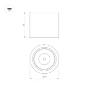 Накладной светильник  10W Белый теплый 046626 SP-DICE-R77 24deg 230V IP54 круглый черный
