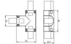 Соединитель тройной ARL-CLEAR-U15-2x90 (26x15mm) 022703
