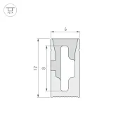Архитектурный силиконовый профиль WPH-FLEX-0612-SIDE-S8-20m WHITE 041030