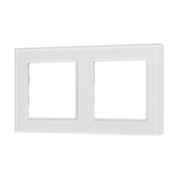 Рамка стеклянная 2 поста Arlight GLARE 043796 FRM-GLARE-GS-2-WH белая
