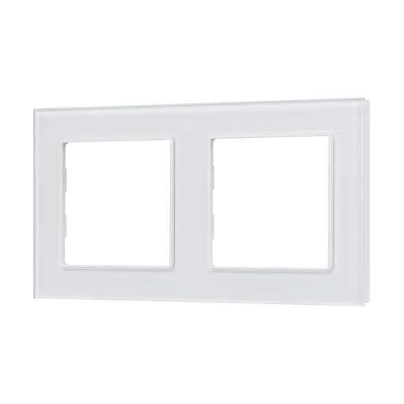 Рамка стеклянная 2 поста Arlight GLARE 043796 FRM-GLARE-GS-2-WH белая