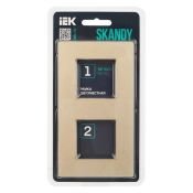 Рамка металлическая 2 поста IEK SKANDY SK-M22-M-K37 SK-F32Sh шампань
