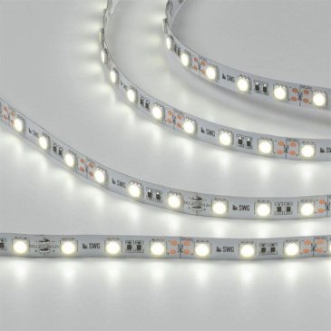 Светодиодная лента Белый холодный 5050 12V 14.4W/m 60Led/метр 00-00007265 SWG560-12-14.4-W-M 6500K стандарт