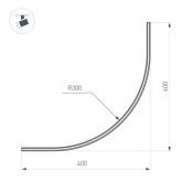шинопровод магнитный MAG-MICROCOSM-TRACK-1115-ARC-R600 (BK) 043247(1)