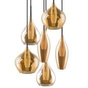 Люстра подвесная Lightstar без лампы 803063 PENTOLA 6х25W G9  хром/янтарный