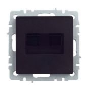 Розетка двойная RJ11+RJ45 кат.5E РК/Т12-БрЧ черный BR-KT20-O-1-K02 BRITE IEK