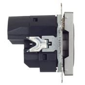 Штепсельная розетка встраиваемая IEK BRITE 16А BR-R14-16-U21-D31-K46 РЮш10-2-БрС с з/к и шторками с USB A+A 3,1А сталь