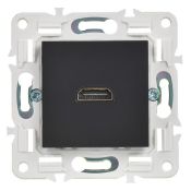 Розетка встраиваемая HDMI IEK SKANDY SK-H10-K02 SK-H01Bl черный