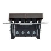 Выключатель встраиваемый двухклавишный перекрестный IEK BRITE BR-V23-0-10-K45 ВС10-2-3-БрТБ бронза