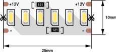 Светодиодная лента Белый теплый 3014 12V 24W/m 240Led/метр 00-00009470 SWG4240-12-24-WW-M