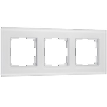 Рамка стеклянная 3 поста WERKEL Senso W0033101 белый