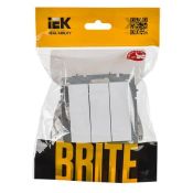 Выключатель встраиваемый трехклавишный IEK BRITE BR-V30-0-10-K91 ВС10-3-0-БрАБ арктический белый