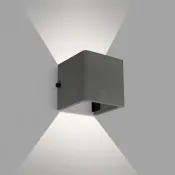 светильник  6W Белый теплый 051748 LGD-PERAN-WALL-S120x120 (WH, 0-80 deg) 220V IP65 накладной черный