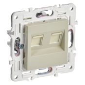 Розетка встраиваемая компьютерная двойная IEK SKANDY SK-K20-2-K10 SK-K04B RJ45 кат.6 бежевый