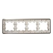 Рамка металлическая 4 поста IEK BRITE BR-M42-M-21-K37 РУ-4-1-Бр шампань RE AL