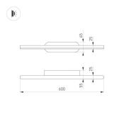 Линейный светильник  13W Белый дневной 037466 SP-TENERO-S600x45 230V накладной черный