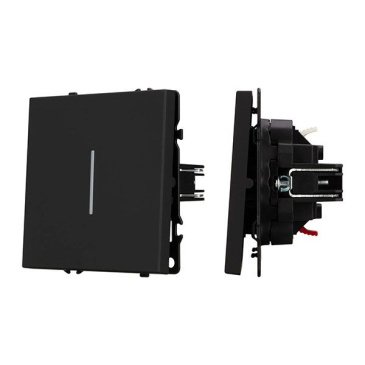 Механизм выключателя одноклавишный непроходной 054258 LED SWT-NOBE-MK01-SFPL-L-BK (230V, 10A)