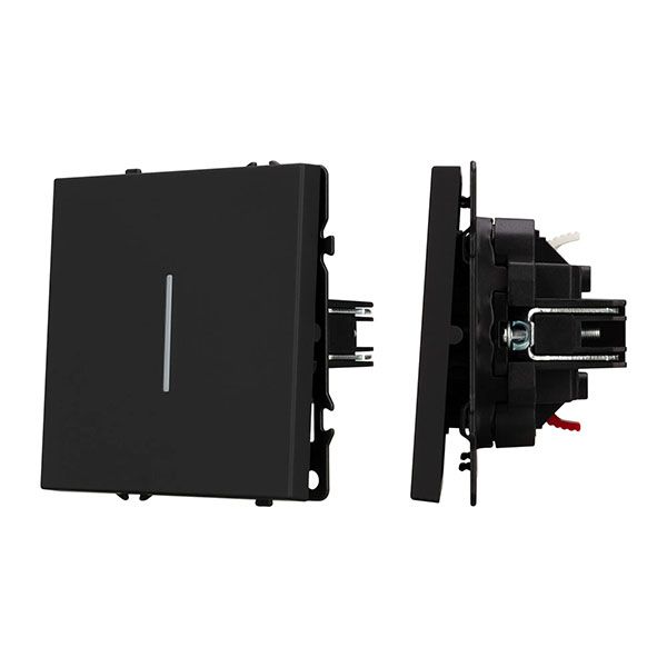 Механизм выключателя одноклавишный непроходной 054258 LED SWT-NOBE-MK01-SFPL-L-BK (230V, 10A)
