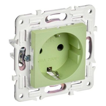 Штепсельная розетка встраиваемая IEK SKANDY 16А SK-R11-16-K06 SK-R05G с з/к без з/ш мятный