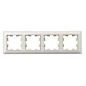 Рамка пластик 4 поста IEK BRITE BR-M42-12-1-K10 РУ-4-Бр бежевый/жемчуг