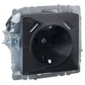 Штепсельная розетка встраиваемая IEK BRITE 16А BR-R14-16-U21-D31-K53 РЮш10-2-БрГ с з/к и шторками с USB A+A 3,1А графит