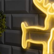 фигурка  светодиодная неоновая «Олень» 27х26 см., ААх3, USB