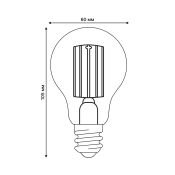 светодиодная лампа шар  A60 Белый теплый  5W UL-00011932 LED-A60-5W-3000K-E27-CL GLY01TR Яркая A++