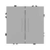 Выключатель встраиваемый двухклавишный проходной 059415 SWT-NOBE-MKP2-SFPL-L-IS с подсветкой никель