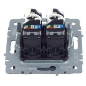 Розетка встраиваемая компьютерная двойная IEK BRITE BR-K20-1-K35 РК10-2-БрМ RJ45 кат.5E маренго
