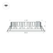 Встраиваемый светильник  30W Белый теплый 041611 MS-MIST-BUILT-R220 Warm3000 (WH, 110 deg, 230V) IP54  круглый белый
