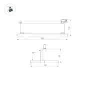 Трековый светильник  50W Белый дневной LGD-MARS-4TR-S582x138  60-130deg на шинопровод черный 035496
