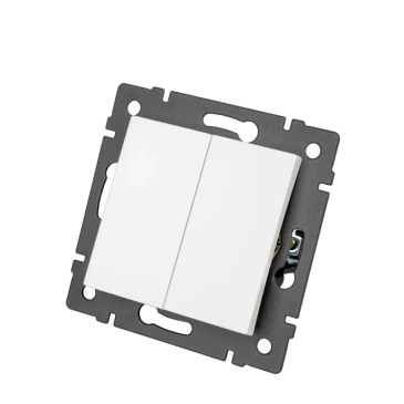 Выключатель встраиваемый двухклавишный непроходной Arlight 049887 SWT-MK02-PL-WH-V белый