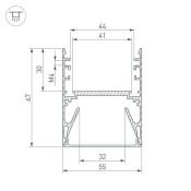 алюминиевый профиль с экраном ALU-LINE-DUO-2000 ANOD+OPAL (2м)  024188