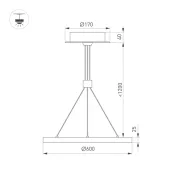Подвесной светильник  36W Белый дневной 046230 SP-CONGO-CAN-1-R600 230V IP20 круглый белый
