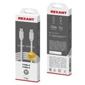 Кабель штекер Type-C - штекер Type-C  1.0М 3А 60W ПВХ белый Power Delivery REXANT