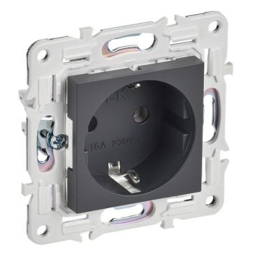 Штепсельная розетка встраиваемая IEK SKANDY 16А SK-R11-16-K48 SK-R05T с з/к без з/ш титан