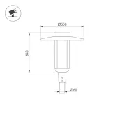 светильник 50W Белый теплый 051860 ALT-MASAR-50W (BK, 130 deg, 230V) IP65 на опору черный