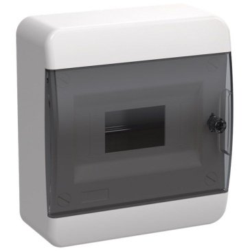 Корпус пластиковый TF5-KP12-N-08-41-K01-K03 ЩРН-П-8 IP41 черная прозрачная дверь TEKFOR IEK