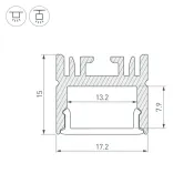алюминиевый профиль ARL ARH-LINE-1716-2000 ANOD 046076