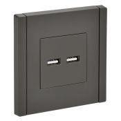 Розетка встраиваемая USB IEK FORTE&PIANO A+A 3,1А FP-U21-D31-K03 FP349 серый