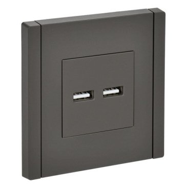 Розетка встраиваемая USB IEK FORTE&PIANO A+A 3,1А FP-U21-D31-K03 FP349 серый